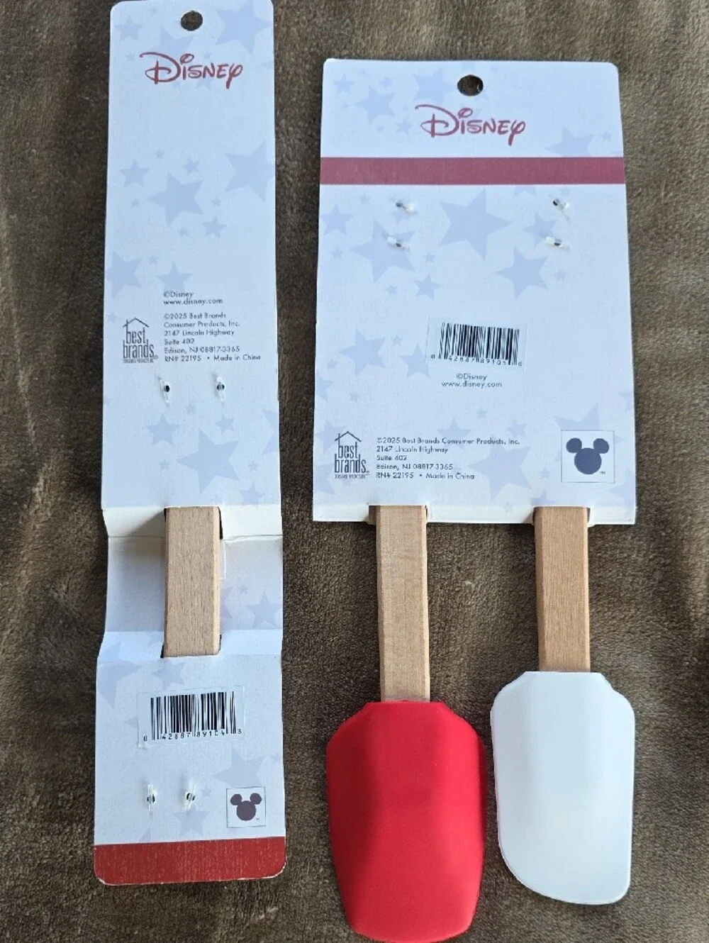 Disney Mickey & Minnie Silicone Spatula and Spoon Set - Red, Blue, White